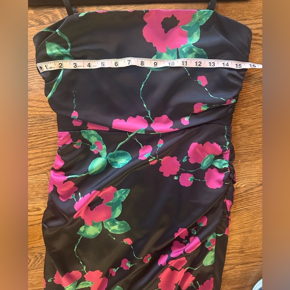 Milly Dayna Painted Floral Sleeveless Satin Cocktail Dress NWT - Picture 8 of 11